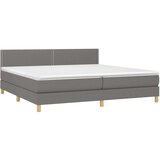  Box spring postelja z vzmetnico LED temno siva 200x200 cm blago, (20725608) | Shoptok.si