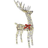  Reindeer vuče saonice Topla bijela 70 x 26 x 129 cm Ratan Slike