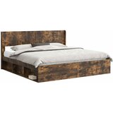  Krevetna konstrukcija s pohranom i uzglavljem Dimljeni hrast Smeđa 180 x 200 cm | shoptok.hr