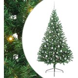 vidaXL Umjetna preddekorirana božićna jelka Zelena 210 cm PVC | Shoptok.si