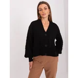 Fashionhunters Black oversize sweater with wool