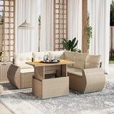 vidaXL 6-dijelni set vrtnih sofa s jastucima bež od poliratana | shoptok.hr