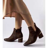 Gemre Brown ankle boots with low block heel Vinceza | ePonuda.com