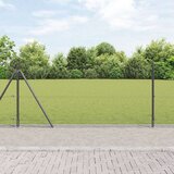vidaXL Komplet ograjnih palic Set 2 Siva Kovina, Plastika 10 x 1 m | Shoptok.si