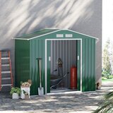 Outsunny jeklena vrtna lopa za orodje, jeklena vrtna lopa z drsnimi vrati, 213x130x185cm, zelena, (20753894) Cene