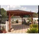 Male kuće Drvena nadstrešnica LANZAROTE 400 × 400 cm – bez završnog krovnog pokrova | shoptok.hr