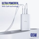 ALLITY zidni punjač GaN PD QC ATC-01-65WACC 2x USB-C 1x USB-A 65W bijeli Slike
