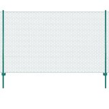  Ograda od žičane mreže sa stupovima čelična 25 x 2 m zelena | Shoptok.si