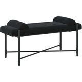 Klupa s gumbima i jastučićima Crna 110 x 40 x 46 cm Baršun | shoptok.hr