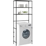  Stalak za pohranu iznad perilice 3 razine crni 69 x 28 x 169 cm | shoptok.hr