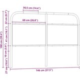 vidaXL Uzglavlje dimljena boja hrasta 140 cm čelik i konstruirano drvo | shoptok.hr