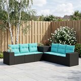  Set sofe 7 kom. Crna i Plava 55 x 55 x 69 cm 255 x 255 x 85 cm | shoptok.hr