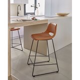 Kave Home Konjak smeđe barske stolice u setu 2 kom od umjetne kože (visine sjedala 65 cm) Zahara – | shoptok.hr