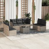 vidaXL 8-dijelni set vrtnih sofa od poliratana s jastucima svjetlosivi | shoptok.hr