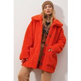 Trend Alaçatı Stili Coat - Orange - Basic Cene