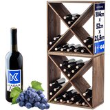 KADAX Stojalo za vino, leseno stojalo za 64 steklenic, omarica za alkohol, 104 cm, komplet 2 kosov, (5000362744) | Shoptok.si