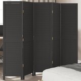  The Living Store Paravan 5-delni črn trden les pavlovnije - Pregrada Za Prostor, (21494123) | Shoptok.si