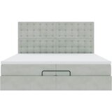  Okvir kreveta s madracima svijetlosivi 200x200cm baršunasti | shoptok.hr