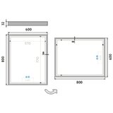  NIMCO ZP 13002VX - LED ogledalo za kupatilo sa pozadinskim osvetljenjem 3000-6500K 80x60 cm IP44 | Eponuda.com