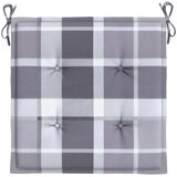  Jastuci za vrtne stolice 2 kom sivi karirani 40x40x4 cm tkanina | shoptok.hr