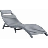 Maison Chic Ležalnik - Sončna ležalnik z blazino siv trden akacijev les, (22043405) | Shoptok.si