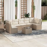  The Living Store Vrtna sedežna garnitura 8-delna z blazinami bež poli ratan - Vrtna Sedežna Garniture, (21479456) | Shoptok.si