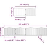 vidaXL Ograda za pse z vrati zložljiva 8 panelov bela 640 cm les | Shoptok.si