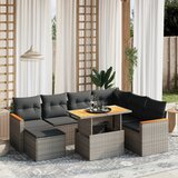 vidaXL 8-dijelni set vrtnih sofa od poliratana s jastucima sivi | shoptok.hr