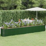vidaXL Visoka greda iz prašno premazanega jekla 440x80x68 cm zelena Cene