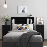  Komoda 2 kosa črna 30x30x70 cm inženirski les - Komoda, (21503264) | Shoptok.si