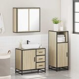  3-dijelni set kupaonskog namještaja boja hrasta sonome drveni | shoptok.hr