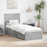  Krevetna konstrukcija Betonski sivi i srebrna 70 x 190 cm | shoptok.hr