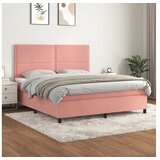 vidaXL Box spring postelja z vzmetnico roza 180x200 cm žamet Cene