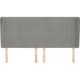  Uzglavlje s ušima svjetlosivo 203x23x118/128 cm baršunasto | shoptok.hr