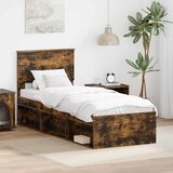  Krevetna konstrukcija s uzglavljem Dimljeni hrast 75 x 190 cm | shoptok.hr
