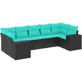  Vrtni set od 7 dijelova s jastucima, crni poliratan | shoptok.hr