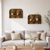  Zidna polica 2 kom. Dimljeni hrast 60 x 13.5 x 37.5 cm | shoptok.hr