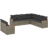  9-dijelni set vrtnih sofa od poliratana s jastucima sivi | shoptok.hr