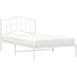 Metalni okvir za krevet s uzglavljem bijeli 100x200 cm | shoptok.hr