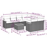  9-dijelni set vrtnih sofa s jastucima crni od poliratana | shoptok.hr