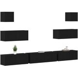  Set TV komoda Zidne 7 pcs Crni hrast 100 x 30 x 30 cm | Eponuda.com