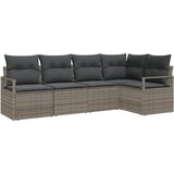  Sjedeća garnitura za vrt 5 kom. Siva poliratan 232 x 122 x 85 cm | shoptok.hr