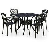 vidaXL 5-dijelni bistro set od lijevanog aluminija crni | shoptok.hr