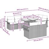  9-dijelni set gredskih sofa s jastučićima Crni Poli Ratan | shoptok.hr
