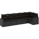 vidaXL 6-dijelni set vrtnih sofa s jastucima crni od poliratana | shoptok.hr