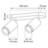 Greentech reflektor 2 x GU10 crni nyxa | shoptok.hr