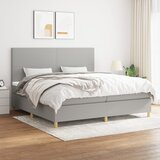  Krevet s oprugama i madracem svjetlosivi 200 x 200cm od tkanine | shoptok.hr