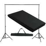 vidaXL Pozadinski sustav s potporom 300 x 300 cm crni | shoptok.hr