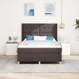  Postelja s vzmetnico Temno rjava 140x190 cm Tkanina, (22050703) | Shoptok.si