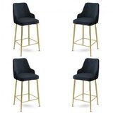 Hanah home Set barskih stolica Enox, 4 dijela, antracit-zlatna | Eponuda.ba